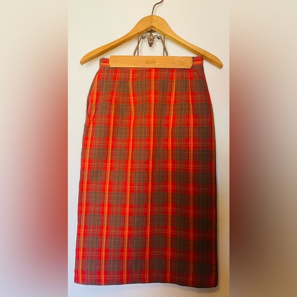 Vintage Miss Pat California Red Plaid Pencil Skirt - Picture 2 of 7